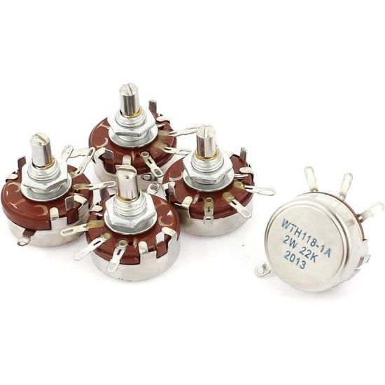 sourcing map WTH118-1A 2W 10K OHMS Potentiomètre Rotatif carbone sourcing map WTH118-1A 2W 10K OHMS Potentiomètre Rotatif carbone