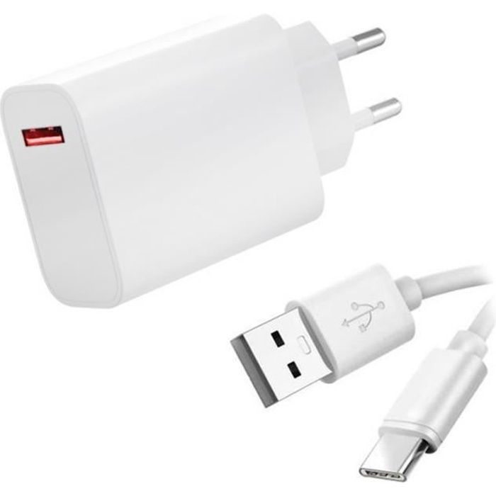 Chargeur Secteur Rapide USB2 33W + Cable type C pour Xiaomi Redmi Note 11 4G 6.43\