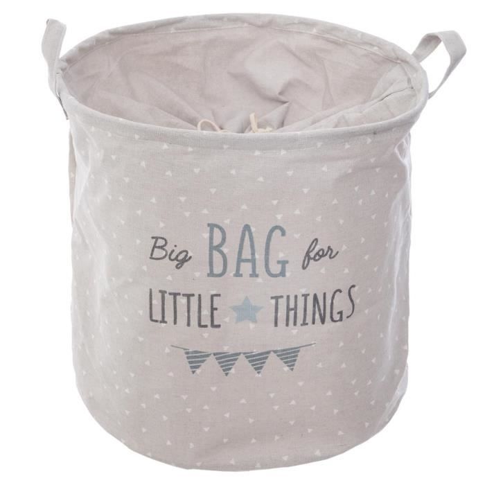 Atmosphera - Sac rangement canvas bleu Gris Clair