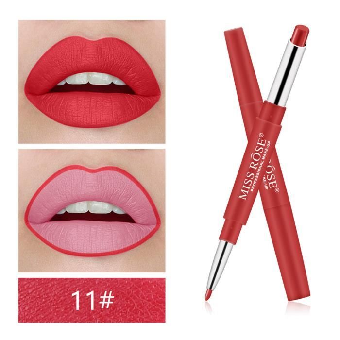 Crayon de bâton de crayon à lèvres imperméable à double extrémité durable Lipliner 20 couleurs Buonege 1301