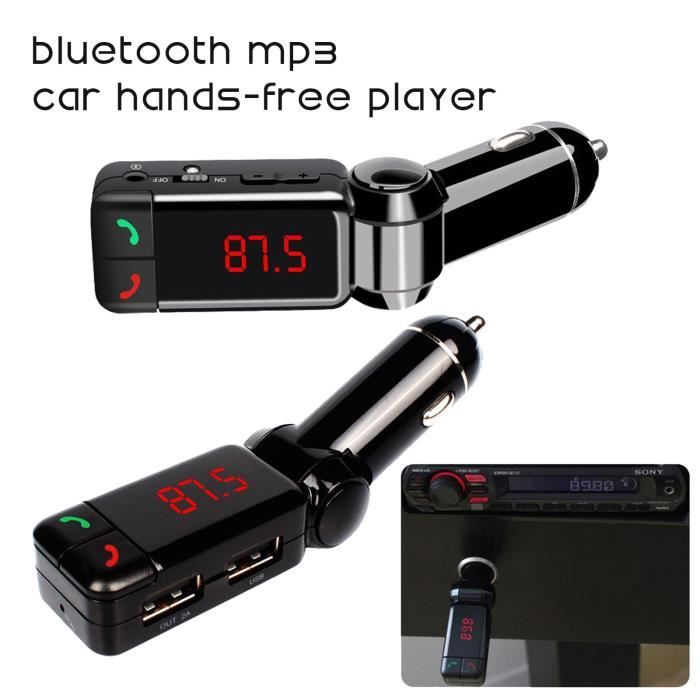 Kit sans fil LCD Bluetooth voiture Transmetteur FM MP3 A2DP Stéréo Lecteur Musique Chargeur USB mains libres pour ISO Android