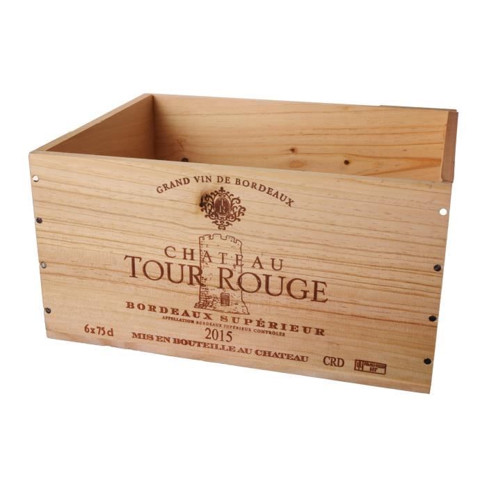 La Caisse Bois 6x75cl estampillé Tour Rouge - coffret