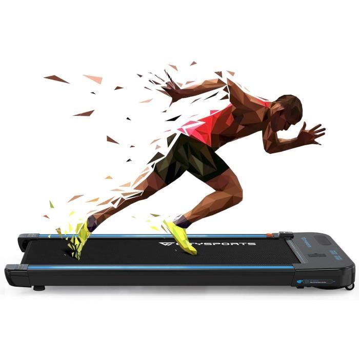 CITYSPORTS Tapis de Course Electrique WP2, Bluetooth Haut-parleurs Intégré, Vitesse Réglable, Écran LCD, Ultra Fin et Silencieux