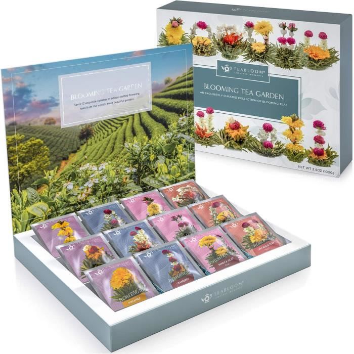 Coffret de fleurs de thé Teabloom - Collection de fleurs de thé de qualité suprême cueillis dans les plus beaux jardins du monde - 1