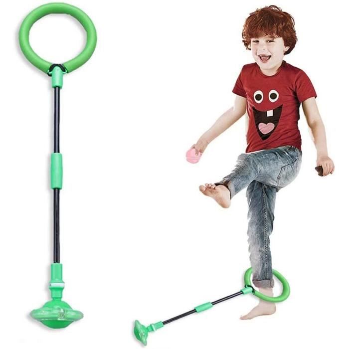 Corde à Sauter à la Cheville, Ballon de Saut à la Cheville Pliable avec Compteur intégré, sans Piles,Jouet de Saut Clignotant(Vert)
