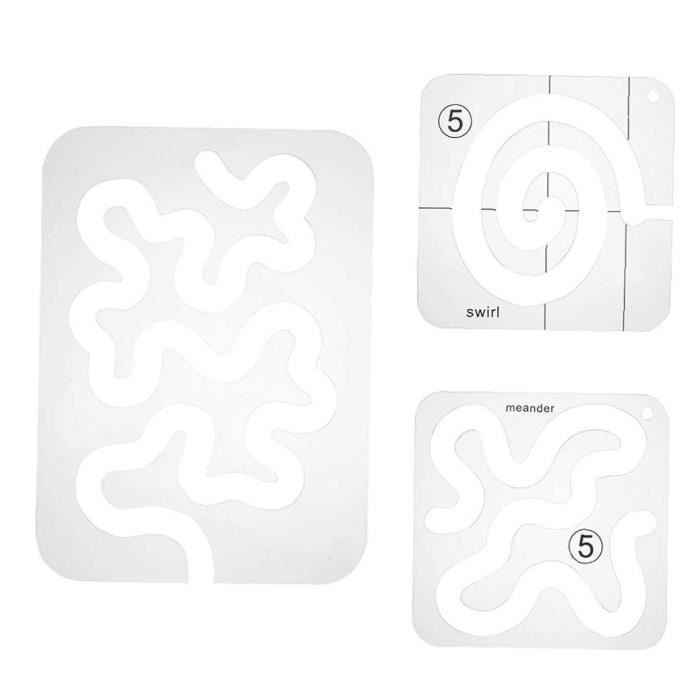 Méandre Modèles quilting Acrylique bricolage quilting Cadres pour quilt Rulers domestique Machine à coudre 3PCS