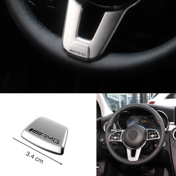 Décoration intérieure,Autocollants décoratifs ABS pour volant de voiture,accessoires pour Mercedes Benz AMG W205 W203 W210 - Type D