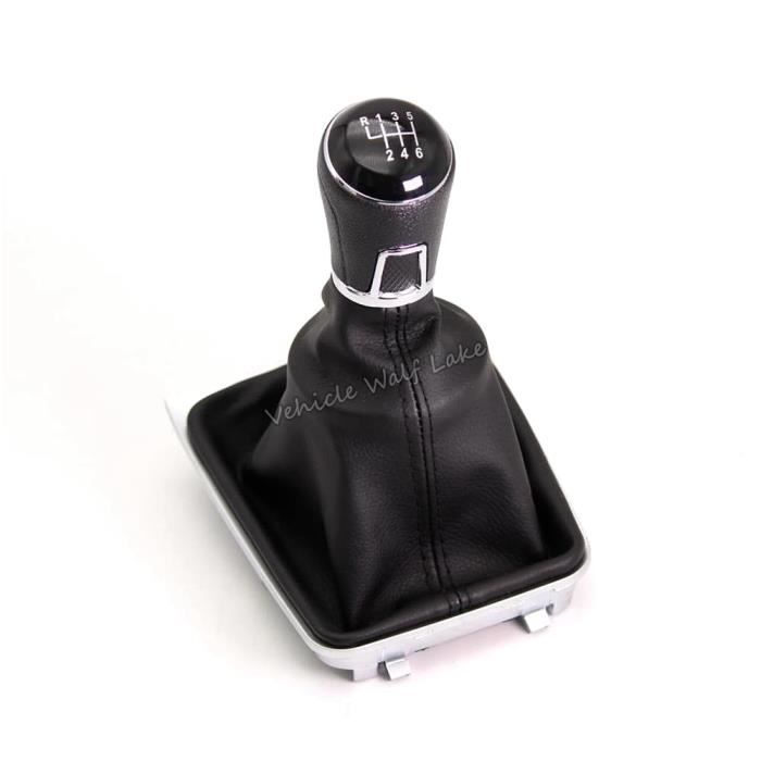 Pièces Auto,Pommeau de levier de vitesse en cuir pour VW Golf 7 A7 MK7 VII GTI GTD 2013 2014 2015 2016 2017 2018 - Type Marron