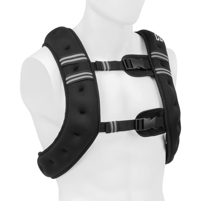 CAPITAL SPORTS X-Vest veste lestée de poids 8 kg - Sangle pectorale réglable - Toile nylon 1200 D & néoprène - Noir