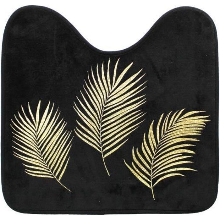 CDaffaires Tapis contour wc 45 x 45 cm microfibre imprimee orbella Noir