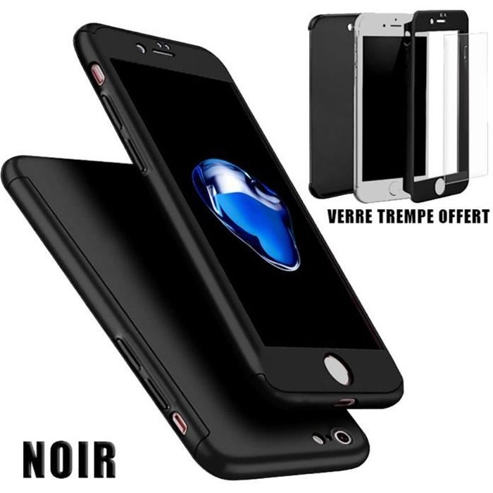 COQUE INTEGRAL 360 POUR IPHONE 8 PLUS NOIR