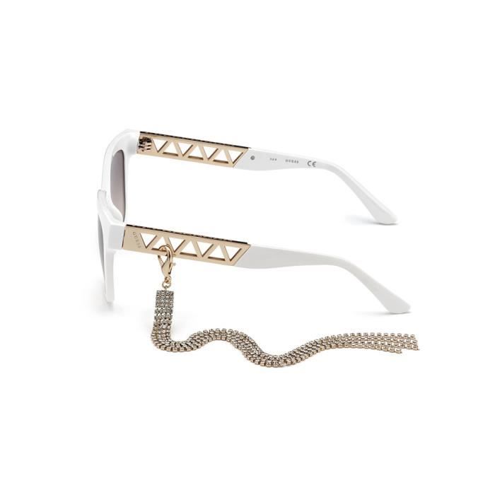 Guess Lunettes de soleil GU7691 21F Blanc marron 54 mm Femme