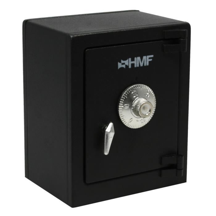 HMF 306-02 Tirelire, Coffre-fort, Caisse à Monnaie, Mini Coffre Fort avec Cadenas à Chiffres, 13,5 x 11 x 8 cm, noir