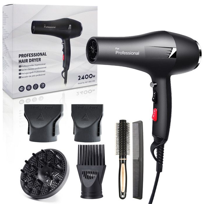 Sèche-cheveux INNOO TECH 2400W Professionnel Pro Puissant AC Moteur 3 Niveaux de Températures et 2 Vitesses