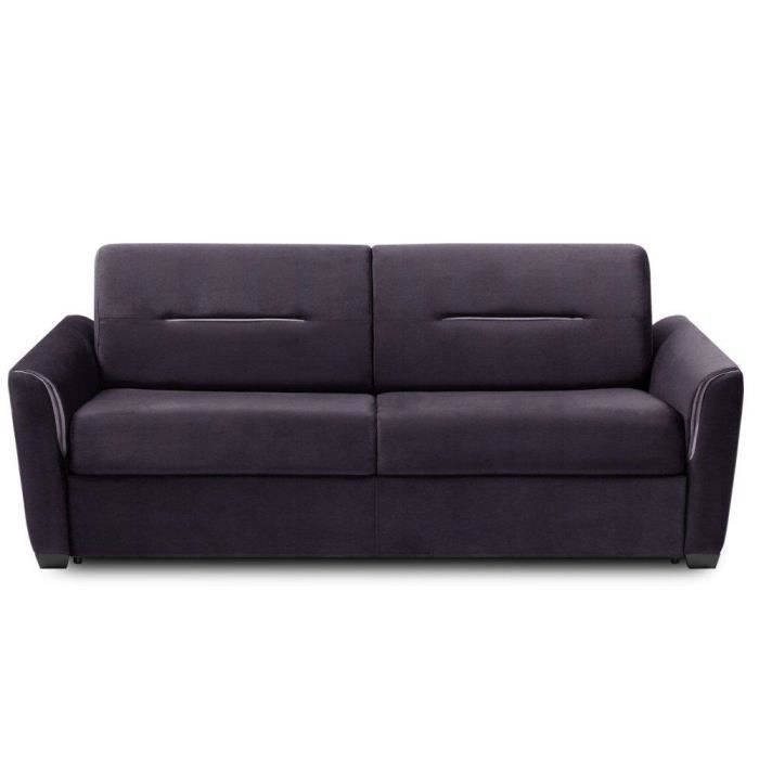 Canapé convertible EXPRESS AMAZONE 140cm matelas 16cm cuir vachette violet violet Microfibre Inside75