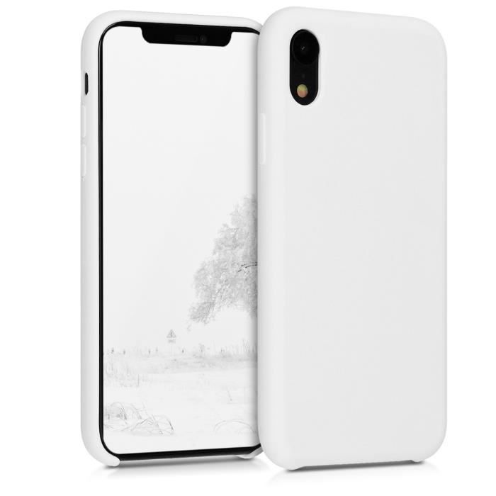 kwmobile Coque Apple iPhone XR - Coque pour Apple iPhone XR - Housse de téléphone en silicone blanc