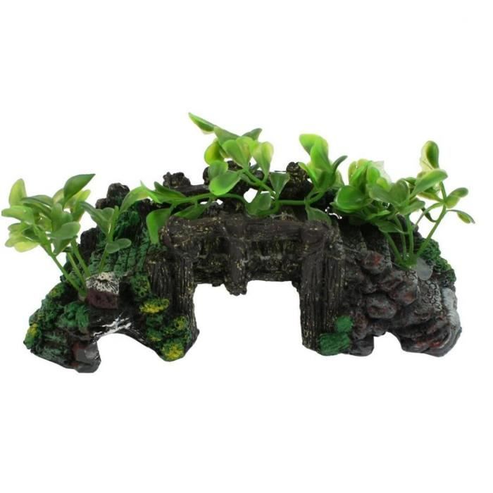 1pc Aquarium Ornements de résine Décorations de pont de poisson Fournitures de poisson Decoration de tortue (D)