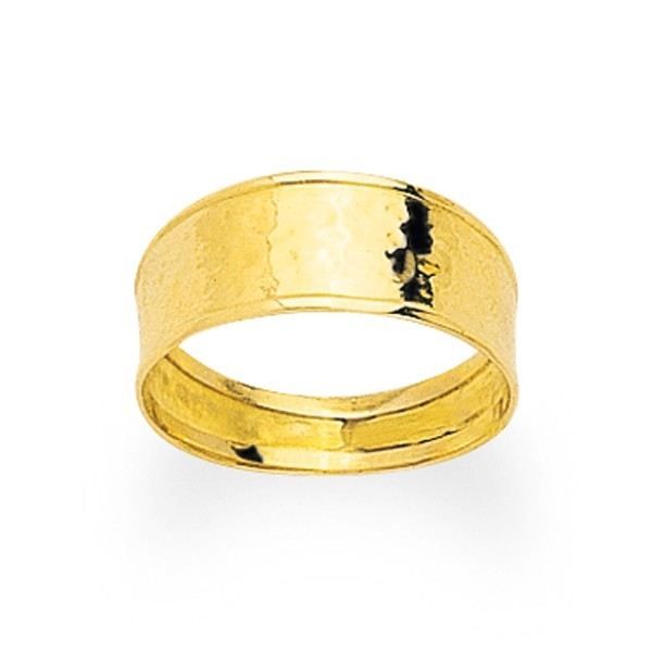 YSORA - Bague en or jaune ruban poli. Largeur 7mm en Or Jaune - POINÇON : Or Jaune - 750/1000