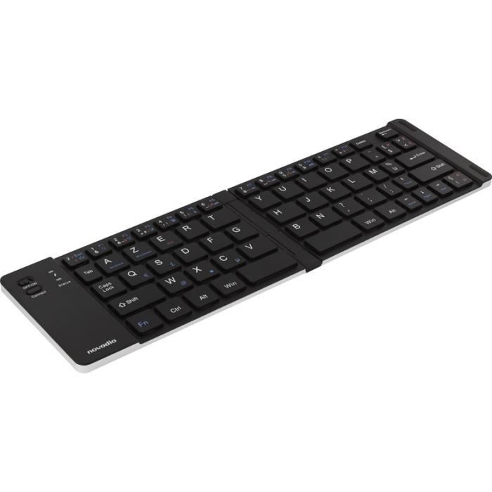 Novodio Travel Keyboard - Clavier AZERTY Bluetooth pliable iOS, Android, Mac, PC