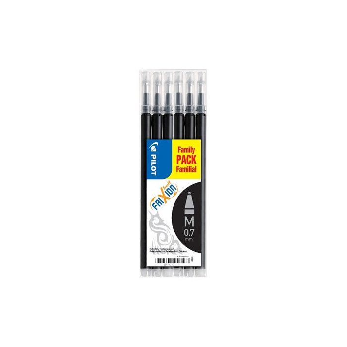 Set de 6 Recharges FRIXION BALL BLS-FR7 Noir
