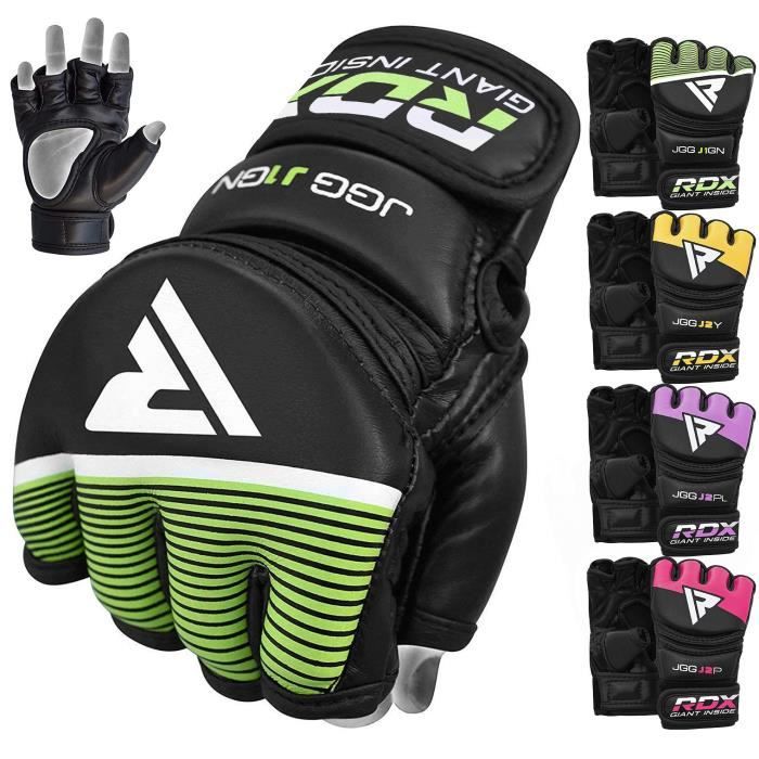 RDX MMA Gants pour Enfants, Sparring Grappling Art Martiaux Sac Frappe, Maya Hide Cuir Entrainement