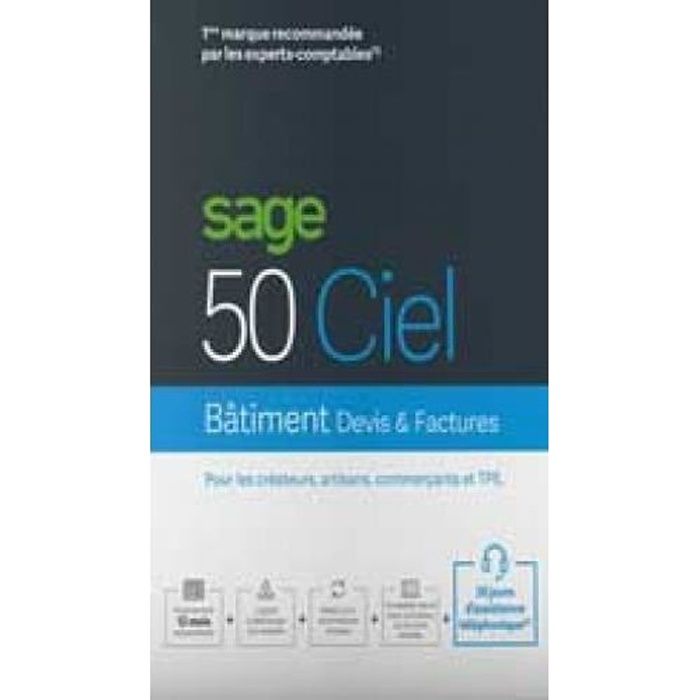 Logiciel Comptabilité- Sage 50cloud Ciel BATIMENT Devis-Facture - 30 jours d'assistance (Code STEAM en téléchargement)
