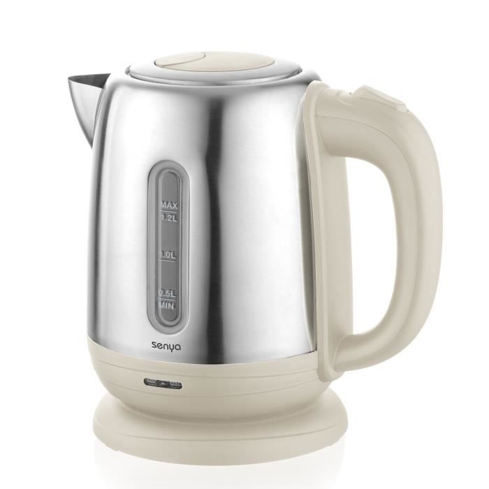 Senya bouilloire électrique Inox Little Tea, bouilloire sans fil, capacité 1.2L, 1500W, SYBF-K025C (crème)