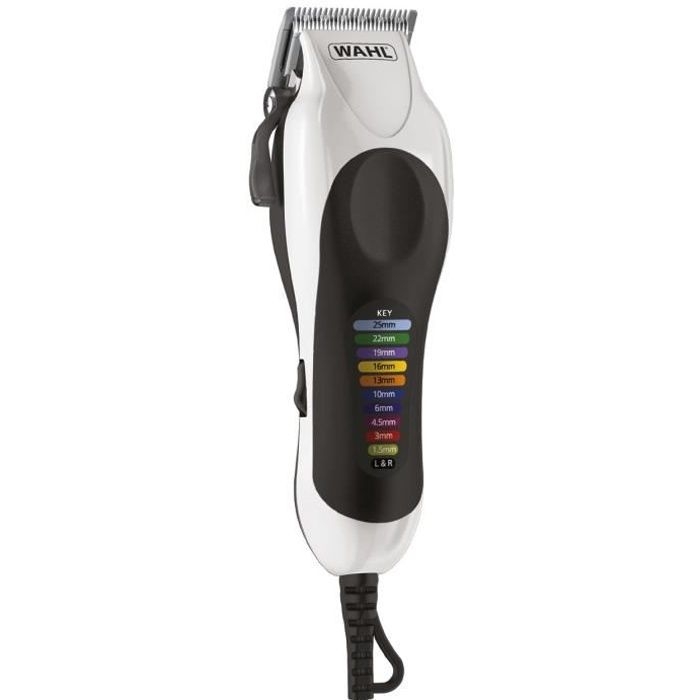 Tondeuse cheveux - WAHL - Color Pro Plus - Lames de précision - Peignes de guidage à code couleur