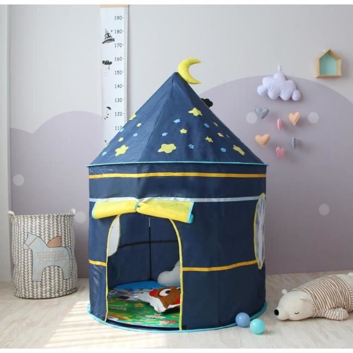 TEMPSA Tente de Jeu enfant maison château jeux Activité Hauteur 135cm Diamètre 105cm BLEU