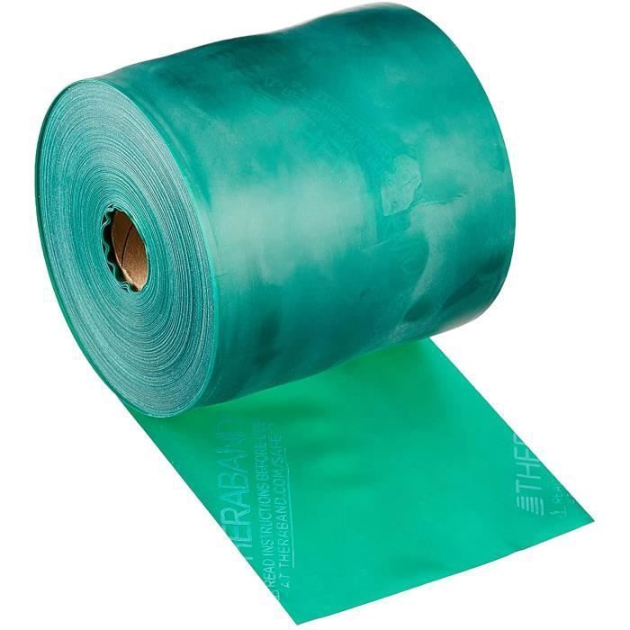 Bande de résistance à l'effort élastique TheraBand Original en vert - 13 cm de large