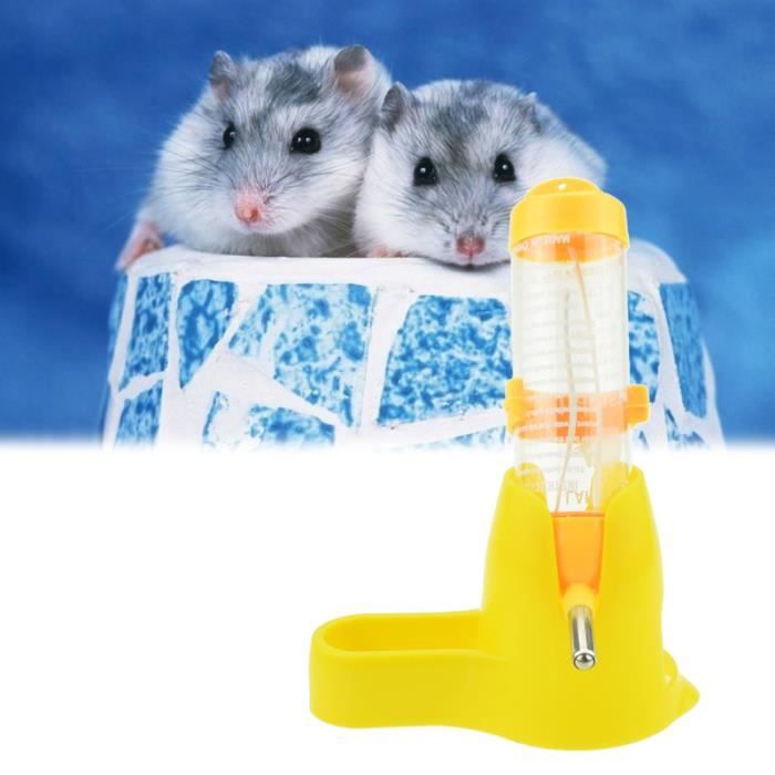 Distributeur pour animaux de compagnie, 125 ml, avec porte-bidons, porte-bouteille pour hamster (rose) MANGEOIRE - TREMIE