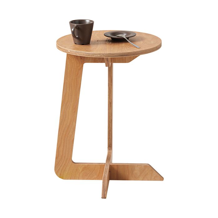 table d'appoint hfbt02-n sobuy ronde en bois en forme de c l40xp40xh51 - structure assemblée en tenons et mortaises