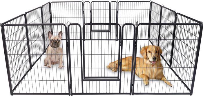 Comparer les prix de YUENFONG Enclos pour chiots avec porte Parc pour chiens Flexible Enclos pliable,pour Chat Chiot Lapin (65 x 80 cm chacun, 12