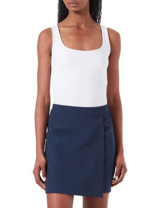 Jupe-short Décontractée Femme Woman Within - Taille 26W (46 Pouces), Motif Floral, Intérieur Blanc, Bleu Marine, 100% Coton