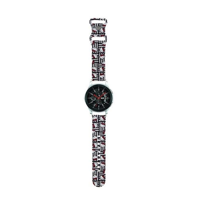 Hello Kitty Silicone Heads & Stripes Bracelet universel pour montre intelligente 22 mm