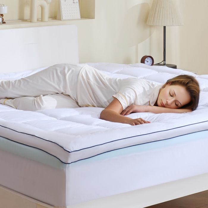 Surmatelas Mousse Mémoire De Forme 7 Cm - Housse Zippée Lavable, Soulage Douleurs Dos, Soutien Ergonomique 120x190 Cm