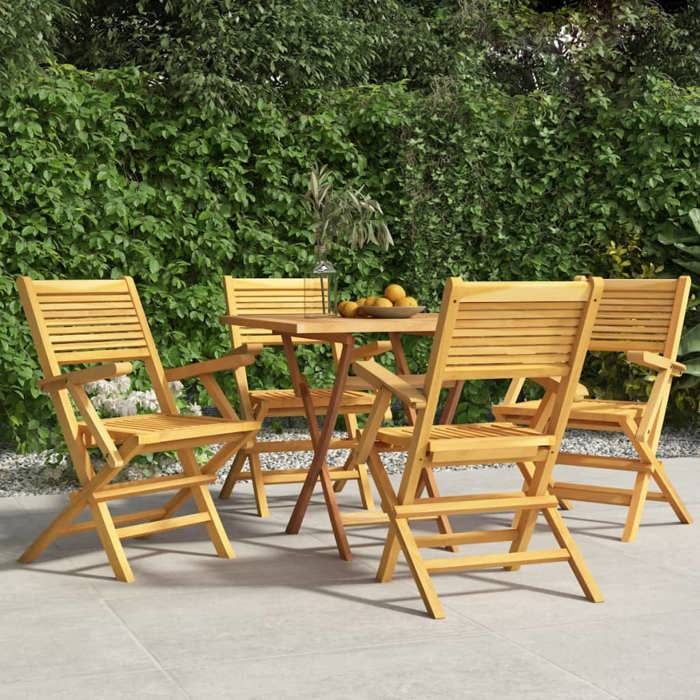 SALE 2025Chaises de jardin pliantes - lot de 4 - Fauteuils de Jardin - 55x62x90cm bois massif teck - 55x62x90 cm3588 Kg 9939