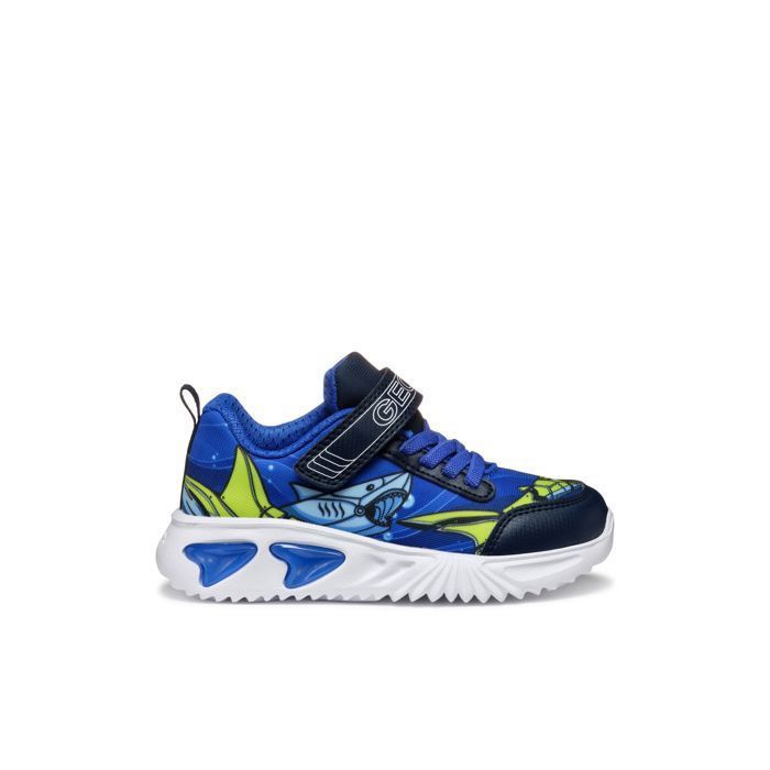 Geox Geox Assister B - Baskets enfant garçon lumineuses scratch & lacets élastiques semelle amovible