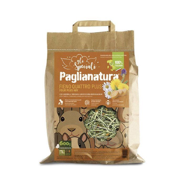 Meilleurs prix pour Paglianatura Foin 4 Plus 600 gr. - Aliment naturel pour lapins et rongeurs, riche en fibres essentielles, emballage pratique