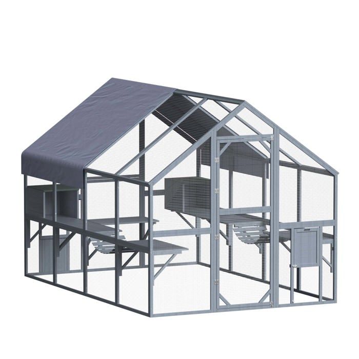 Comparer les prix de Wiltec Enclos extérieur pour chats 280 x 187 x 187 cm Catio Bois Sapin