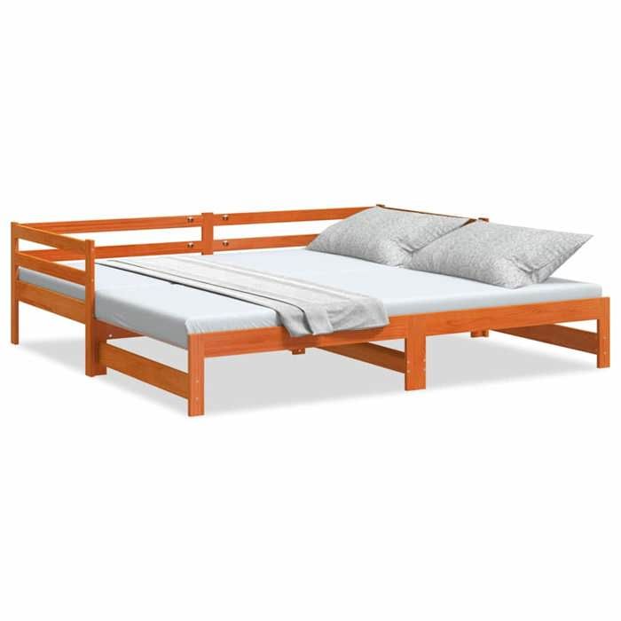 Lit simple - Banquette lit - 90x200 cm - Bois massif - Design classique - Sans matelas