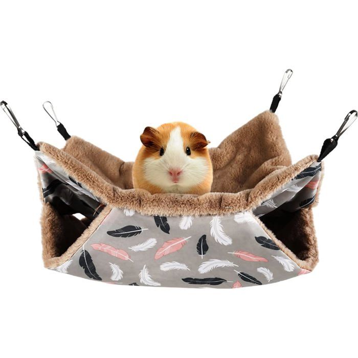 Hamac pour animaux de compagnie double couche lit suspendu pour rongeurs chinchillas et hamsters PZCC