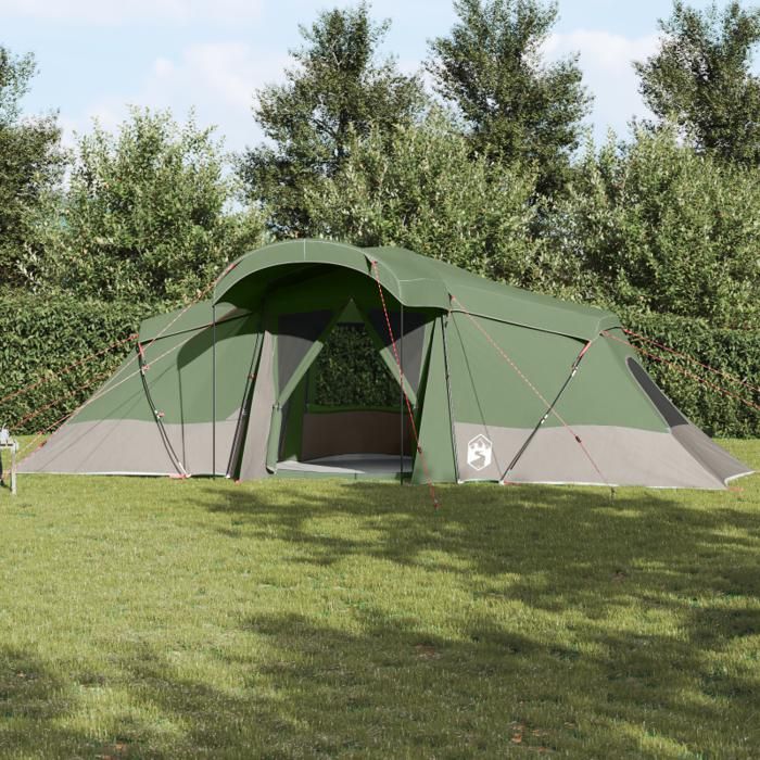 Tente - Dôme verte - 6 personnes - Imperméable - 335x721x212 cm