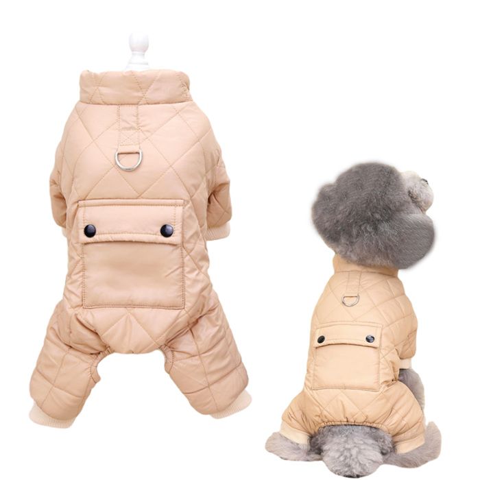 Meilleurs prix pour Veste dhiver pour chien combinaison de neige chaude et intégrale manteau coupe-vent pour chien par temps froid (marron)