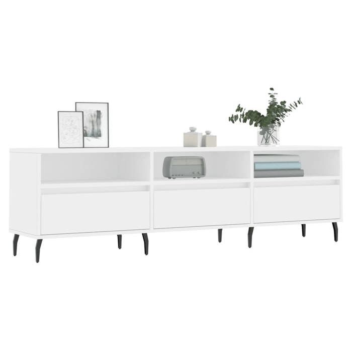 Meuble TV tendance et pratique - Table TV SALON - blanc 150x30x44 5 cm bois dingénierie 6LoS4l