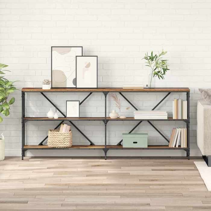 Console Meuble - vidaxl - Table d’Entrée (1 pc) - bois dingénierie - bois ancien - 180 x 30 x 75 cm@wlv58j
