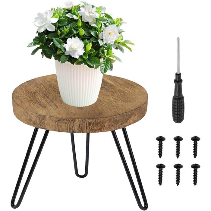 Support Pour Plantes En BoisTabouret Pour Plantes DIntérieur Avec 3 PiedsCharge Élevée Pour Différentes Tailles De Pots(2[CA264]