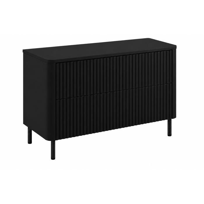Meuble de salle de bain - Meuble de salle de bain 100 - Noir mat - Plan noir pour vasque à poser - 2 tiroirs