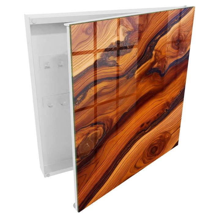 Armoire à clés decorative 30x30x5 Blanc essence de bois Souvre vers la droite Motif imprimé Tulup