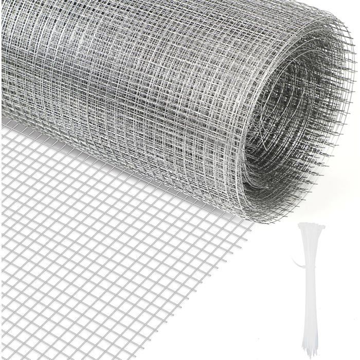 Grillage anti-taupe 40 cm x 7 m treillis galvanisé mailles 6 mm x 6 mm protection rongeurs souris fil acier plate-bande surélevée